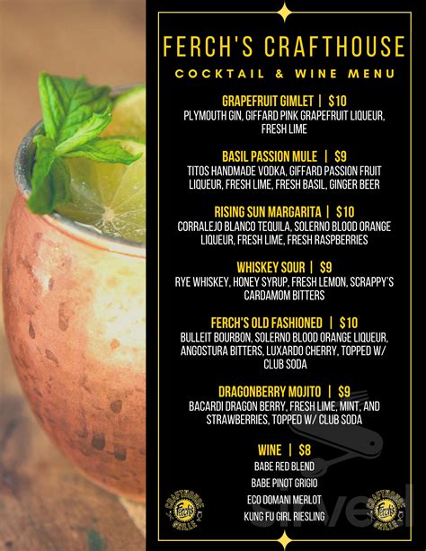 ferch's crafthouse grille menu